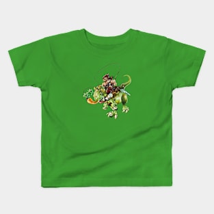 The rider rides a dinosaur Kids T-Shirt